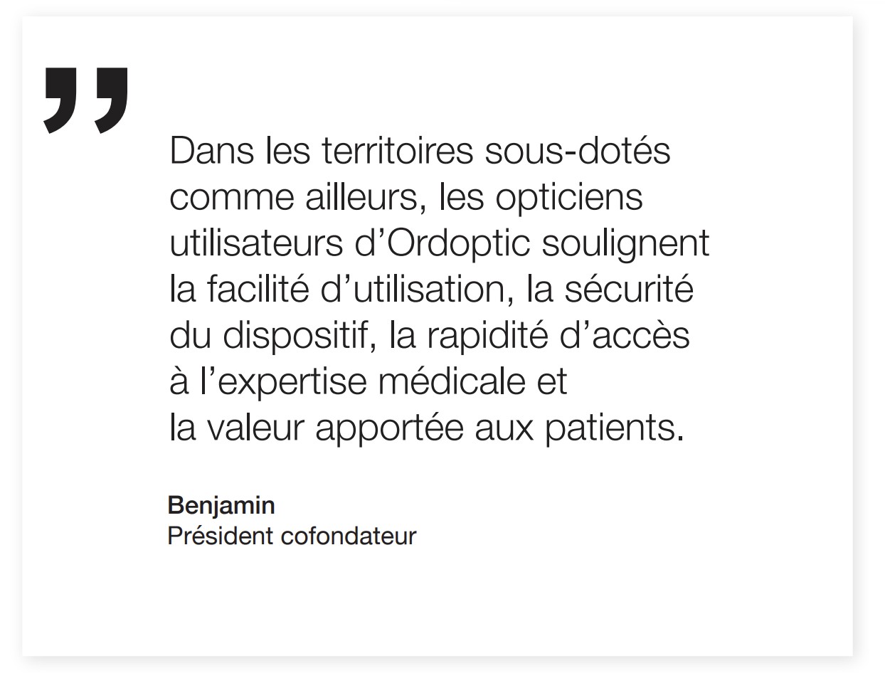 Ordoptic I Message du président